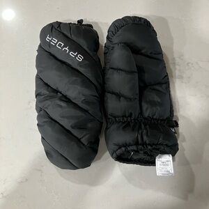 Spyder Black Insulated Puffer Mittens